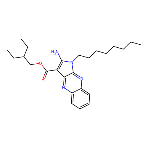 2-ethylbutyl 2-amino-1-octyl-1H-pyrrolo[2,3-b]quinoxaline-3-carboxylate structure
