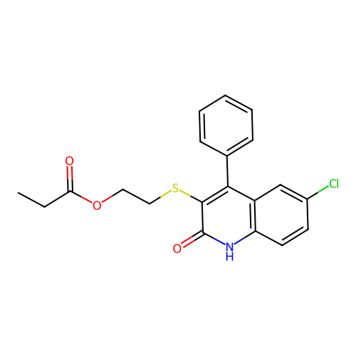 2-[(6-Chloro-2-hydroxy-4-phenylquinolin-3-yl)sulfanyl]ethyl propanoate structure