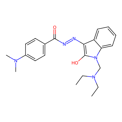N'-{(3Z)-1-[(diethylamino)methyl]-2-oxo-1,2-dihydro-3H-indol-3-ylidene}-4-(dimethylamino)benzohydrazide structure