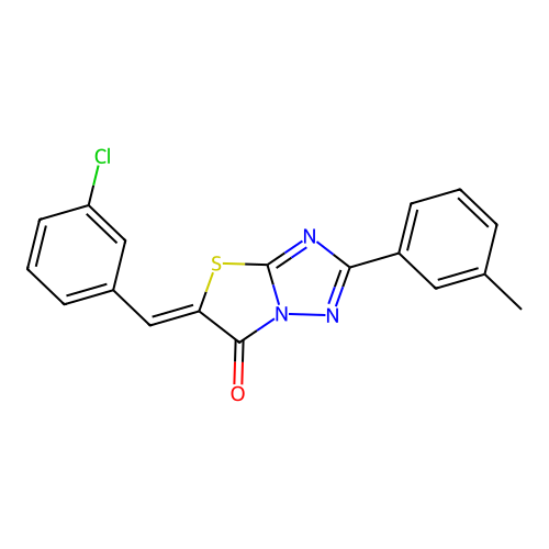 (Z)-5-(3-chlorobenzylidene)-2-(m-tolyl)thiazolo[3,2-b][1,2,4]triazol-6(5H)-one structure