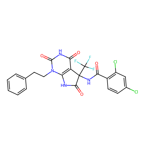 C22H15Cl2F3N4O4 structure