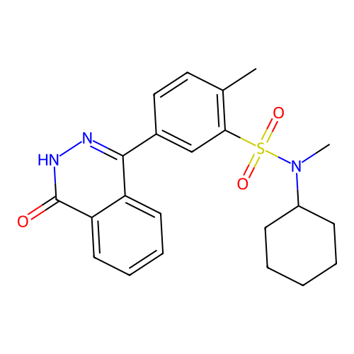 N-cyclohexyl-N,2-dimethyl-5-(4-oxo-3,4-dihydrophthalazin-1-yl)benzenesulfonamide structure