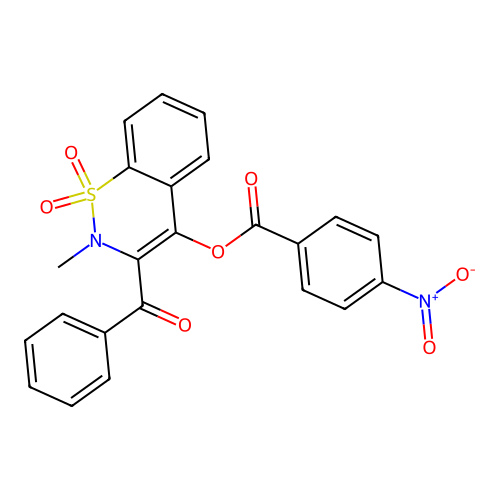 3-benzoyl-2-methyl-1,1-dioxido-2H-1,2-benzothiazin-4-yl 4-nitrobenzoate structure