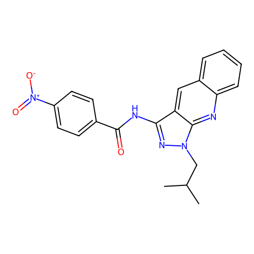 N-[1-(2-methylpropyl)pyrazolo[3,4-b]quinolin-3-yl]-4-nitrobenzamide structure