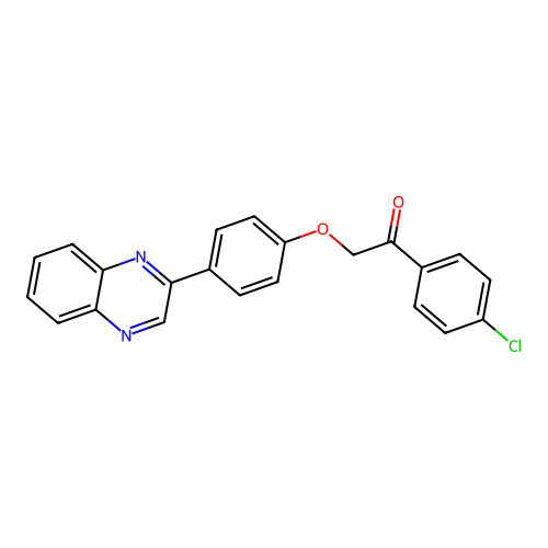 1-(4-Chlorophenyl)-2-(4-quinoxalin-2-ylphenoxy)ethanone structure