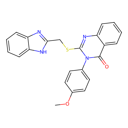 2-[(1H-benzimidazol-2-ylmethyl)sulfanyl]-3-(4-methoxyphenyl)quinazolin-4(3H)-one structure