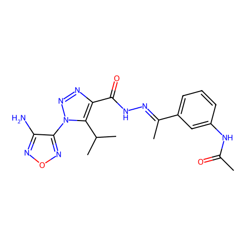 C18H21N9O3 structure