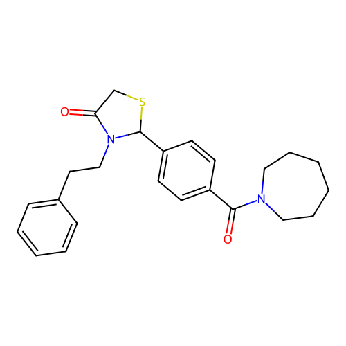 2-(4-(Azepane-1-carbonyl)phenyl)-3-phenethylthiazolidin-4-one structure