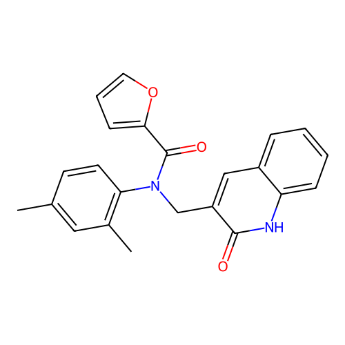 N-(2,4-dimethylphenyl)-N-[(2-oxo-1H-quinolin-3-yl)methyl]furan-2-carboxamide structure