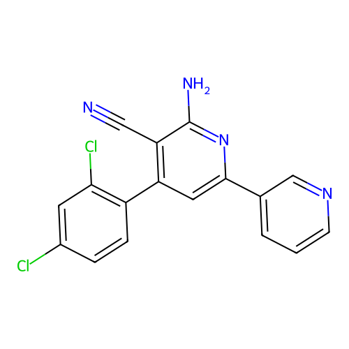 6-Amino-4-(2,4-dichlorophenyl)-2,3'-bipyridine-5-carbonitrile structure