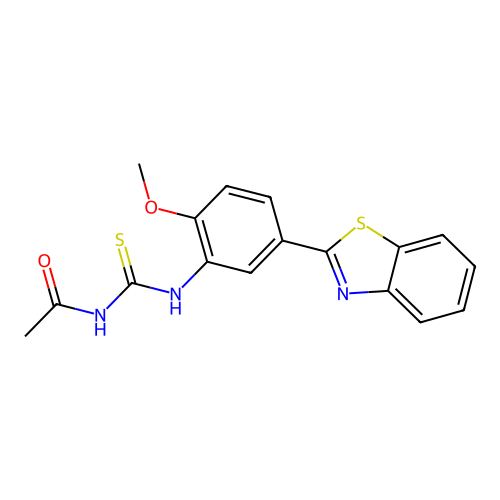 N-{[5-(1,3-benzothiazol-2-yl)-2-methoxyphenyl]carbamothioyl}acetamide structure
