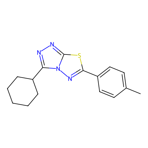 3-Cyclohexyl-6-(4-methylphenyl)[1,2,4]triazolo[3,4-b][1,3,4]thiadiazole structure