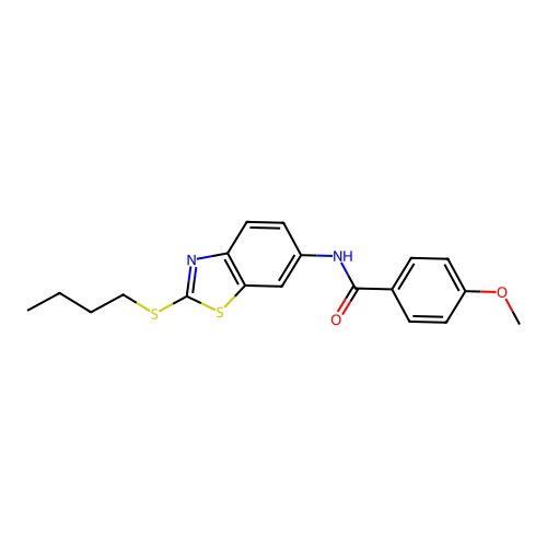 N-[2-(butylsulfanyl)-1,3-benzothiazol-6-yl]-4-methoxybenzamide structure
