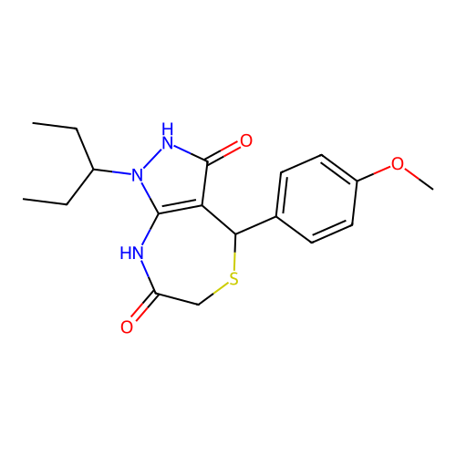 3-HYDROXY-4-(4-METHOXYPHENYL)-1-(PENTAN-3-YL)-1H,4H,6H,7H,8H-PYRAZOLO[3,4-E][1,4]THIAZEPIN-7-ONE structure