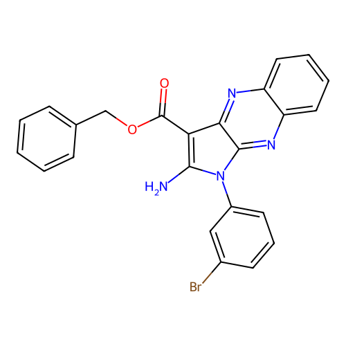 benzyl 2-amino-1-(3-bromophenyl)-1H-pyrrolo[2,3-b]quinoxaline-3-carboxylate structure