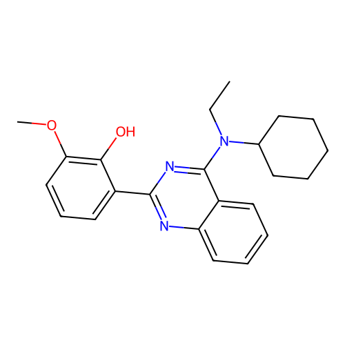 2-(4-(Cyclohexyl(ethyl)amino)quinazolin-2-yl)-6-methoxyphenol structure