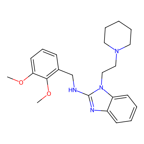 N-(2,3-dimethoxybenzyl)-1-[2-(1-piperidinyl)ethyl]-1H-benzimidazol-2-amine structure