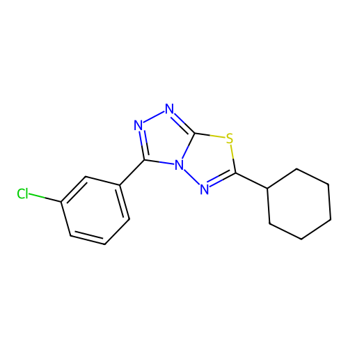 3-(3-Chlorophenyl)-6-cyclohexyl-[1,2,4]triazolo[3,4-b][1,3,4]thiadiazole structure