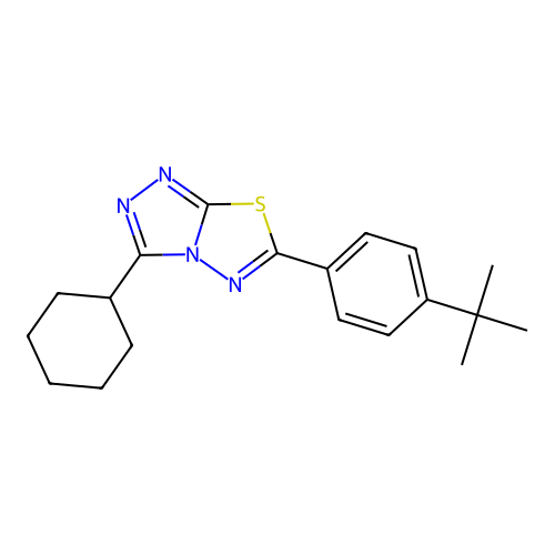6-(4-Tert-butylphenyl)-3-cyclohexyl[1,2,4]triazolo[3,4-b][1,3,4]thiadiazole structure