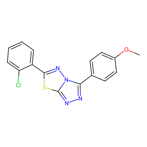 6-(2-Chlorophenyl)-3-(4-methoxyphenyl)-[1,2,4]triazolo[3,4-b][1,3,4]thiadiazole structure
