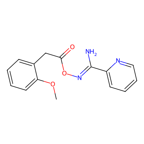 N'-{[2-(2-methoxyphenyl)acetyl]oxy}pyridine-2-carboximidamide structure