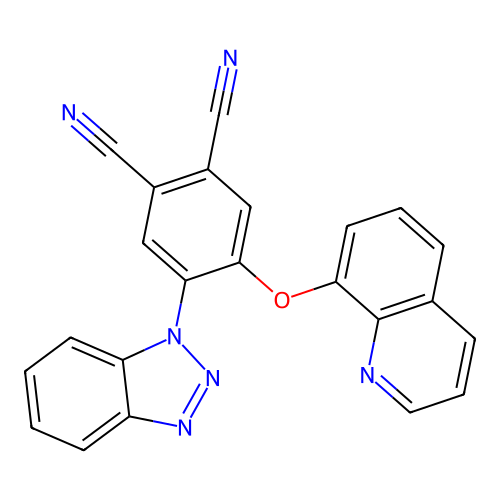 4-(Benzotriazol-1-yl)-5-quinolin-8-yloxybenzene-1,2-dicarbonitrile structure