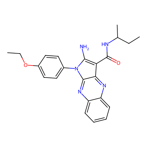 2-amino-N-(butan-2-yl)-1-(4-ethoxyphenyl)-1H-pyrrolo[2,3-b]quinoxaline-3-carboxamide structure