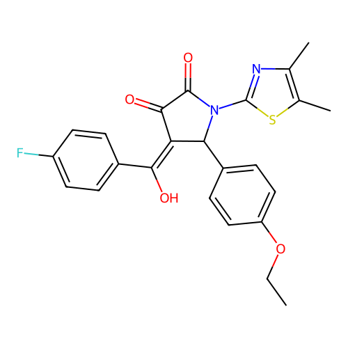 (4E)-1-(4,5-dimethyl-1,3-thiazol-2-yl)-5-(4-ethoxyphenyl)-4-[(4-fluorophenyl)(hydroxy)methylidene]pyrrolidine-2,3-dione structure