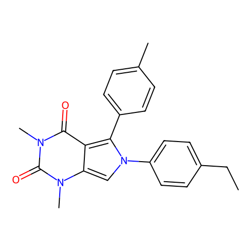 6-(4-ethylphenyl)-1,3-dimethyl-5-(4-methylphenyl)pyrrolo[3,4-d]pyrimidine-2,4-dione structure