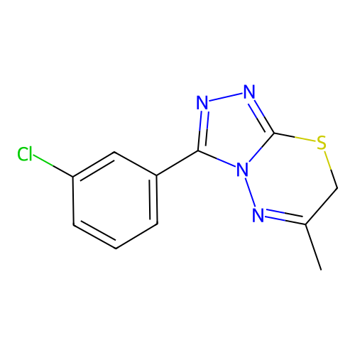 3-(3-chlorophenyl)-6-methyl-7H-[1,2,4]triazolo[3,4-b][1,3,4]thiadiazine structure