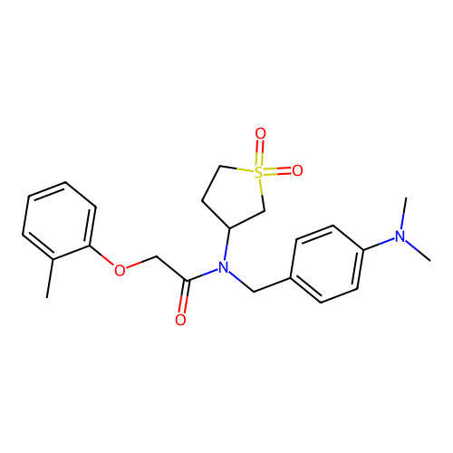 N-(4-(dimethylamino)benzyl)-N-(1,1-dioxidotetrahydrothiophen-3-yl)-2-(o-tolyloxy)acetamide structure