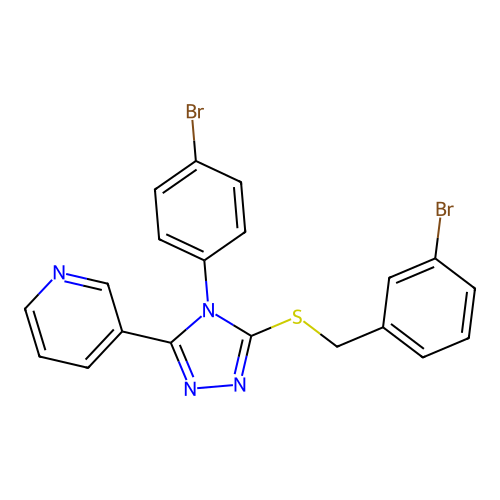 3-{5-[(3-bromobenzyl)sulfanyl]-4-(4-bromophenyl)-4H-1,2,4-triazol-3-yl}pyridine structure