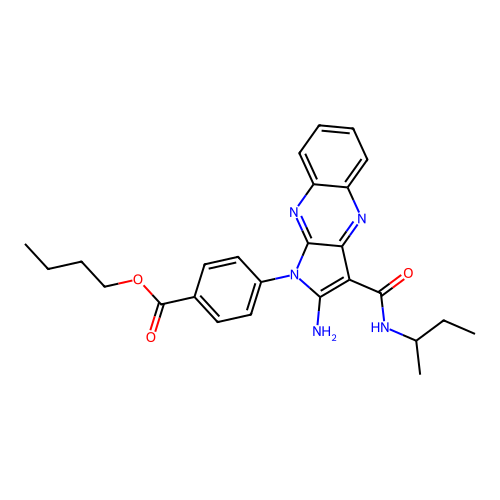 butyl 4-(2-amino-3-(sec-butylcarbamoyl)-1H-pyrrolo[2,3-b]quinoxalin-1-yl)benzoate structure
