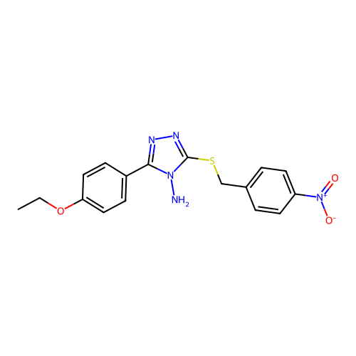 5-(4-Ethoxyphenyl)-3-[(4-nitrophenyl)methylthio]-1,2,4-triazole-4-ylamine structure