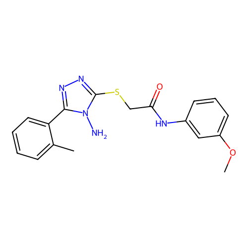 2-((4-amino-5-(o-tolyl)-4H-1,2,4-triazol-3-yl)thio)-N-(3-methoxyphenyl)acetamide structure