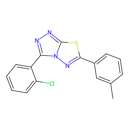 3-(2-Chlorophenyl)-6-(3-methylphenyl)[1,2,4]triazolo[3,4-b][1,3,4]thiadiazole structure