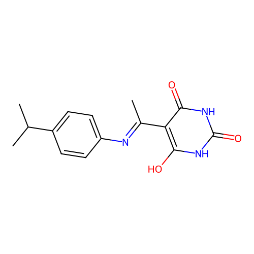5-[1-(4-propan-2-ylanilino)ethylidene]-1,3-diazinane-2,4,6-trione structure