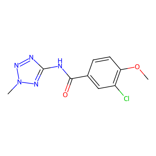 3-chloro-4-methoxy-N-(2-methyl-2H-tetrazol-5-yl)benzamide structure