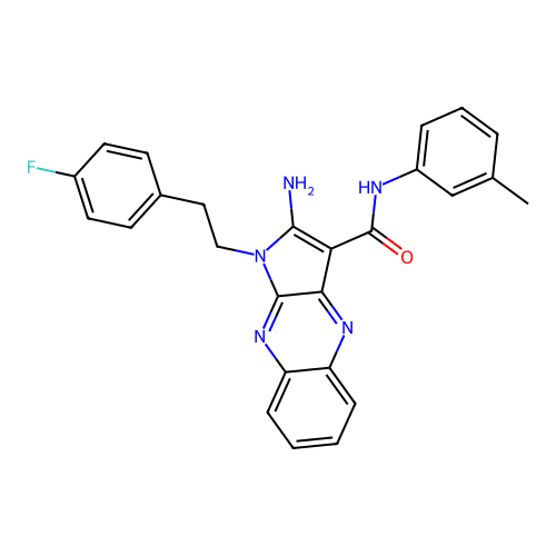 2-amino-1-(4-fluorophenethyl)-N-(m-tolyl)-1H-pyrrolo[2,3-b]quinoxaline-3-carboxamide structure