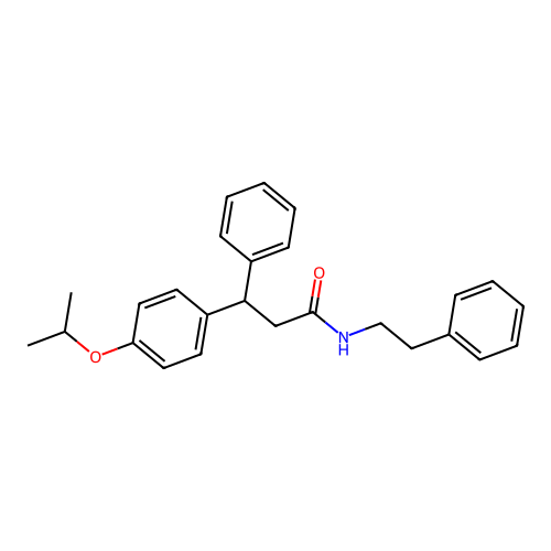 3-phenyl-N-(2-phenylethyl)-3-[4-(propan-2-yloxy)phenyl]propanamide structure