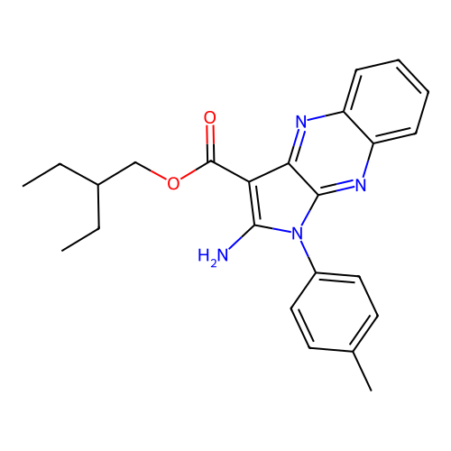 2-ethylbutyl 2-amino-1-(4-methylphenyl)-1H-pyrrolo[2,3-b]quinoxaline-3-carboxylate structure