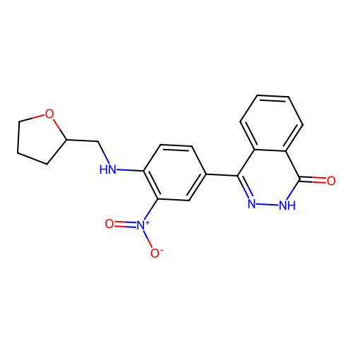 4-{3-nitro-4-[(tetrahydrofuran-2-ylmethyl)amino]phenyl}phthalazin-1(2H)-one structure