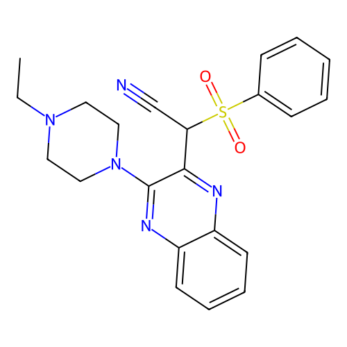 [3-(4-Ethylpiperazin-1-yl)quinoxalin-2-yl](phenylsulfonyl)acetonitrile structure