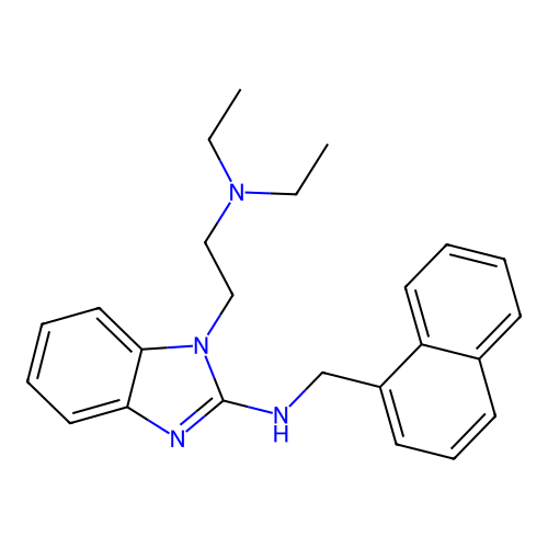 1-[2-(diethylamino)ethyl]-N-(naphthalen-1-ylmethyl)-1H-benzimidazol-2-amine structure