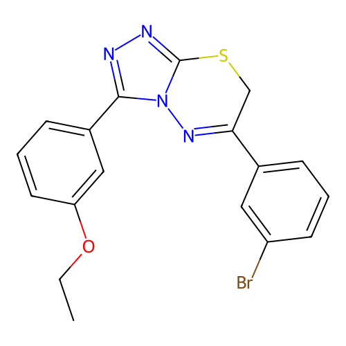 6-(3-bromophenyl)-3-(3-ethoxyphenyl)-7H-[1,2,4]triazolo[3,4-b][1,3,4]thiadiazine structure