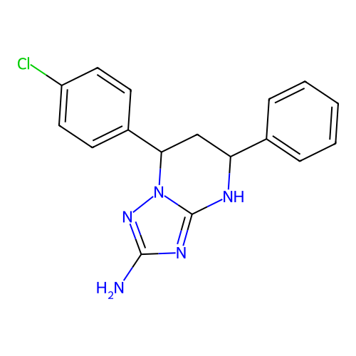 7-(4-chlorophenyl)-5-phenyl-1,5,6,7-tetrahydro-[1,2,4]triazolo[1,5-a]pyrimidin-2-amine structure