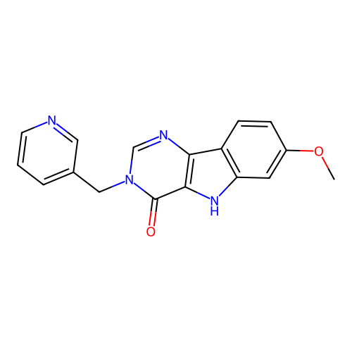 7-methoxy-3-(pyridin-3-ylmethyl)-3,5-dihydro-4H-pyrimido[5,4-b]indol-4-one structure