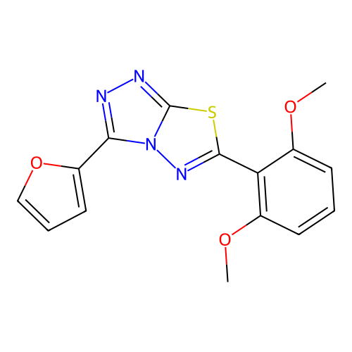 6-(2,6-Dimethoxyphenyl)-3-(furan-2-yl)-[1,2,4]triazolo[3,4-b][1,3,4]thiadiazole structure