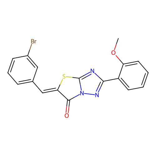 (Z)-5-(3-bromobenzylidene)-2-(2-methoxyphenyl)thiazolo[3,2-b][1,2,4]triazol-6(5H)-one structure