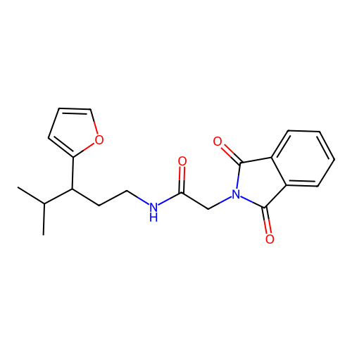 2-(1,3-dioxoisoindol-2-yl)-N-[3-(furan-2-yl)-4-methylpentyl]acetamide structure